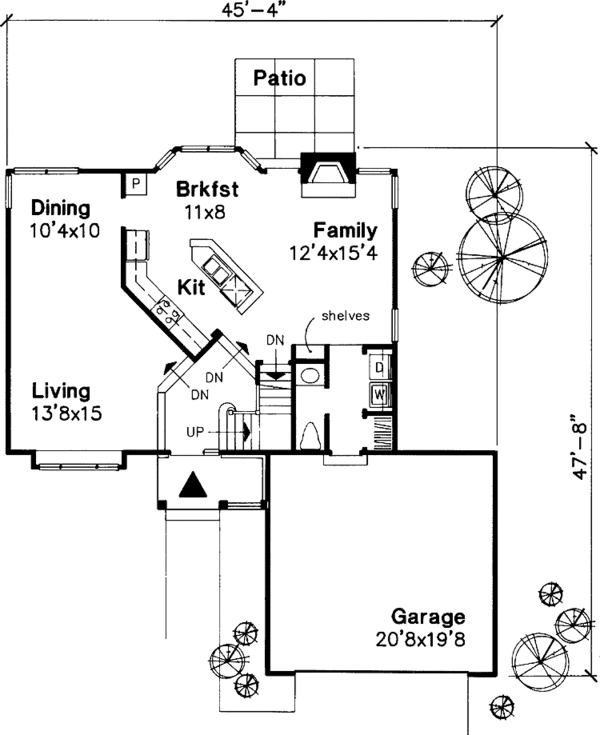 House Plan Design - Traditional Floor Plan - Main Floor Plan #320-605