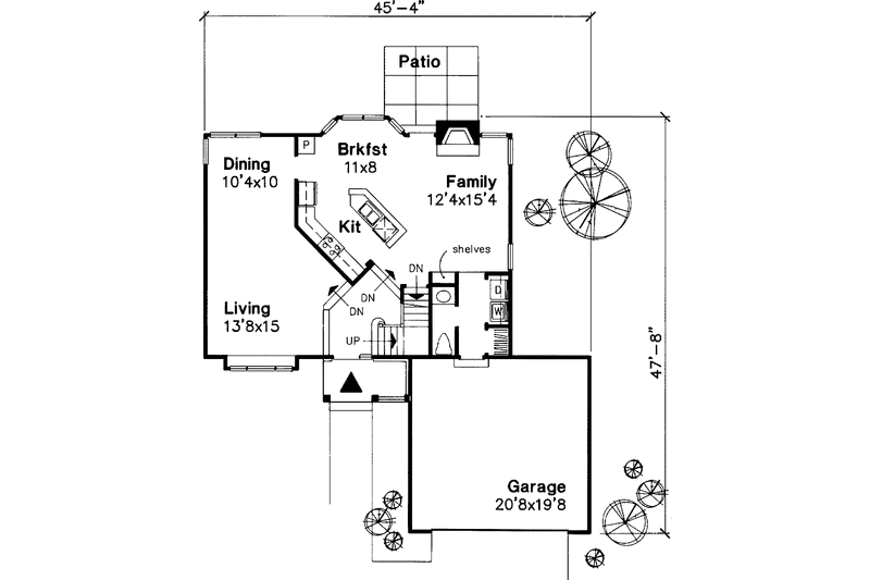 Home Plan - Floor Plan - Main Floor for Traditional House Plan #320-605 - 4 bed, 2.5 bath