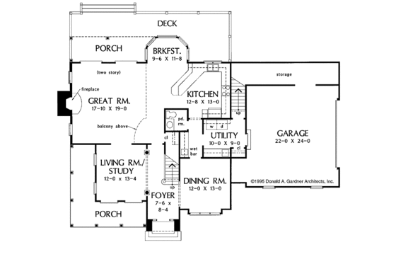 Floor Plan - Main Floor for Country House Plan #929-226 - 3 bed, 2.5 bath