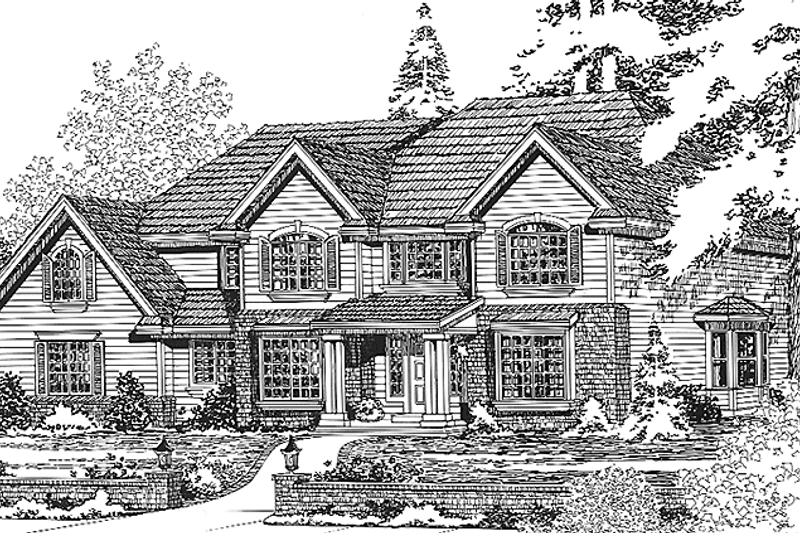 House Plan Design - Country Exterior - Front Elevation Plan #966-47