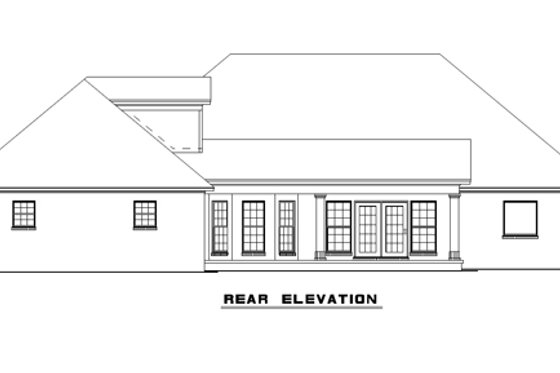 Exterior - Rear Elevation for European House Plan #17-650 - 4 bed, 3.5 bath