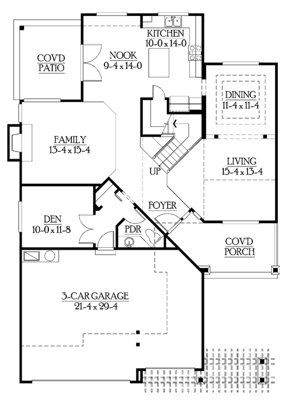 House Plan Design - Craftsman Floor Plan - Main Floor Plan #132-297