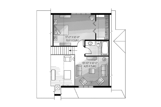 Floor Plan - Upper Floor for Country House Plan #23-2403 - 2 bed, 2 bath