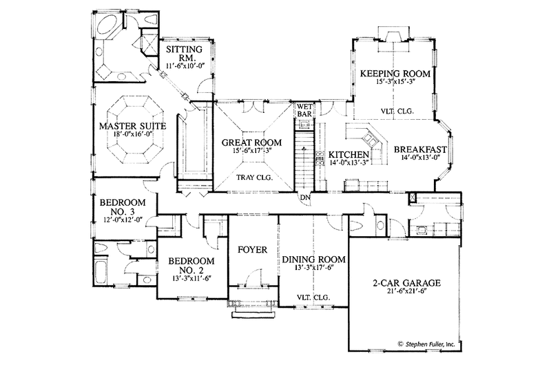 Home Plan - Floor Plan - Main Floor for Country House Plan #429-57 - 3 bed, 2.5 bath
