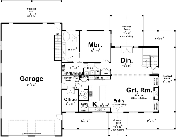 Dream House Plan - Modern Floor Plan - Main Floor Plan #455-479