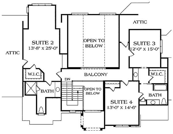 Dream House Plan - Country Floor Plan - Upper Floor Plan #453-237