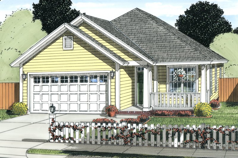 Cottage Style House Plan - 3 Beds 2 Baths 1491 Sq/Ft Plan #513-2086