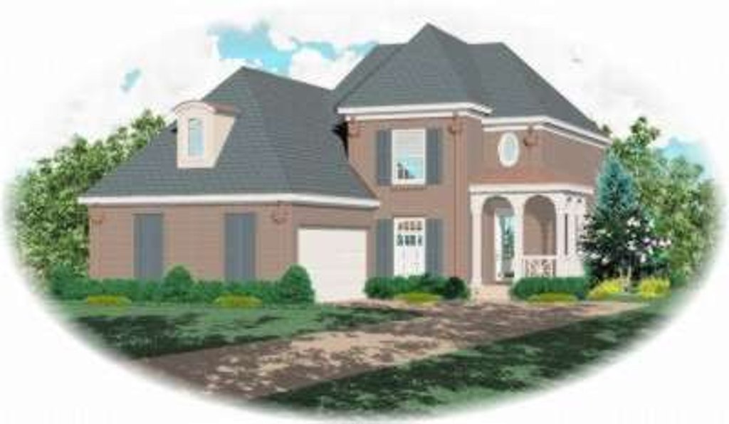 Exterior - Front Elevation 2 for European House Plan #81-748 - 4 bed, 2.5 bath