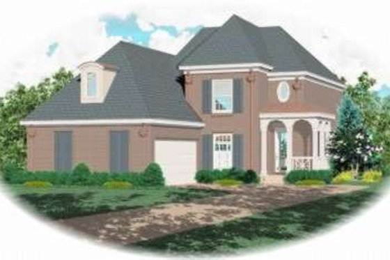 Exterior - Front Elevation for European House Plan #81-748 - 4 bed, 2.5 bath