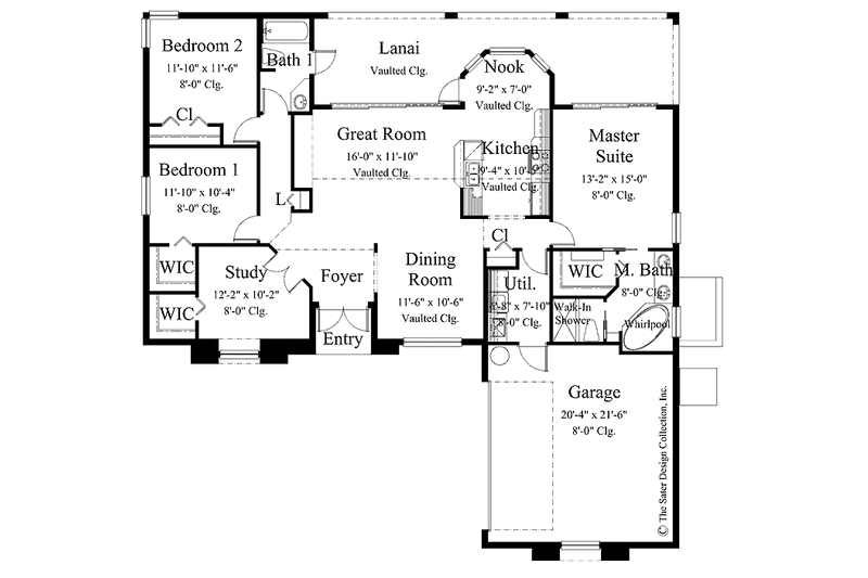 Home Plan - Floor Plan - Main Floor for Adobe / Southwestern House Plan #930-338 - 3 bed, 2 bath
