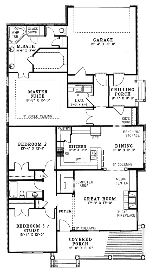 Dream House Plan - Country Floor Plan - Main Floor Plan #17-2670