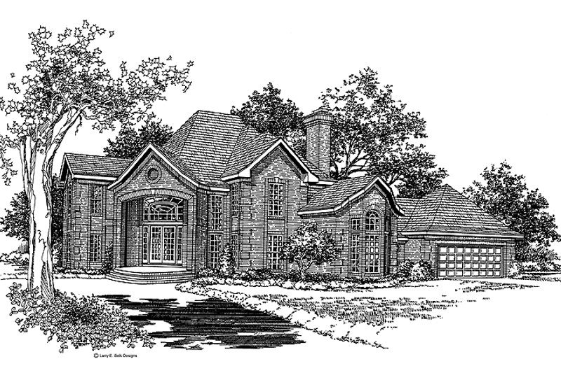 Home Plan - Exterior - Front Elevation 3 for European House Plan #952-171 - 5 bed, 3 bath