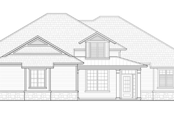 Exterior - Front Elevation 3 for Ranch House Plan #938-74 - 3 bed, 3 bath