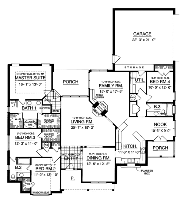 House Plan Design - Country Floor Plan - Main Floor Plan #40-483