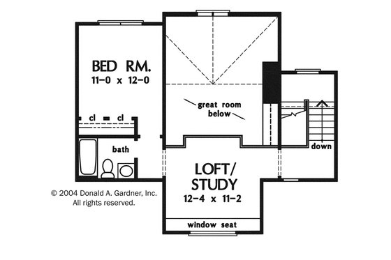 Floor Plan - Upper Floor for Craftsman House Plan #929-943 - 3 bed, 3 bath