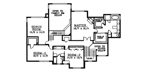 European Floor Plan - Upper Floor Plan #97-210