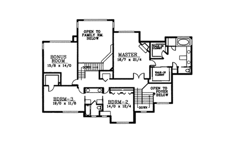 Home Plan - Floor Plan - Upper Floor for European House Plan #97-210 - 4 bed, 3.5 bath