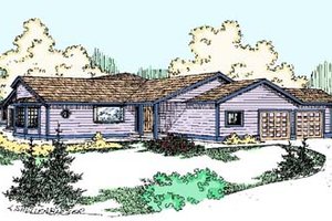 Ranch Exterior - Front Elevation Plan #60-506