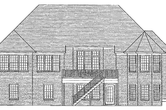 Exterior - Rear Elevation for Country House Plan #46-702 - 3 bed, 2.5 bath
