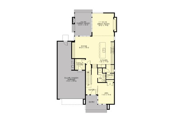 Floor Plan - Main Floor for Modern House Plan #132-225 - 4 bed, 3 bath