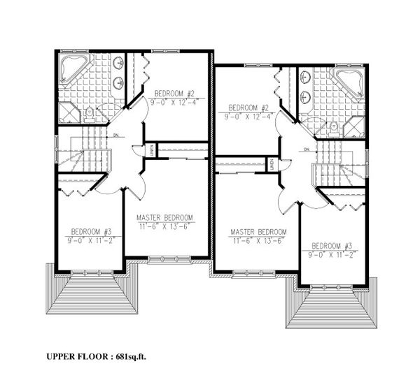 House Blueprint - Traditional Floor Plan - Upper Floor Plan #138-350
