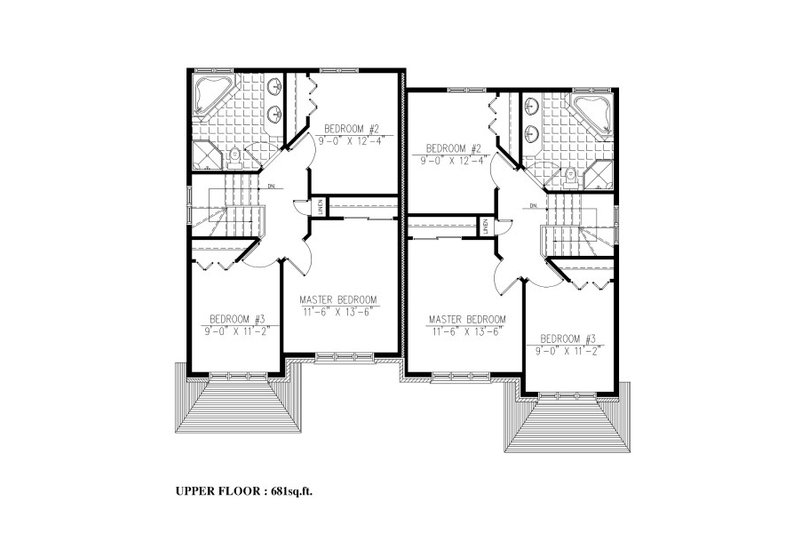 House Design - Floor Plan - Upper Floor for Traditional House Plan #138-350 - 6 bed, 3.5 bath