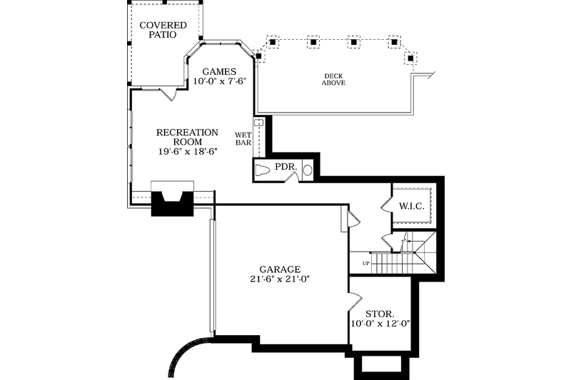House Blueprint - Floor Plan - Lower Floor for Country House Plan #453-251 - 4 bed, 3.5 bath