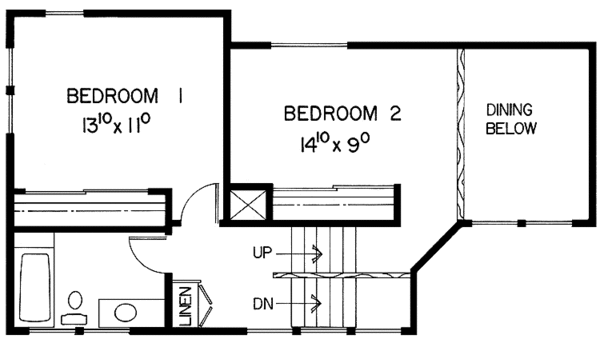 House Blueprint - Contemporary Floor Plan - Upper Floor Plan #60-886