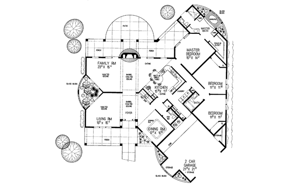 Floor Plan - Main Floor for Contemporary House Plan #72-906 - 3 bed, 2.5 bath