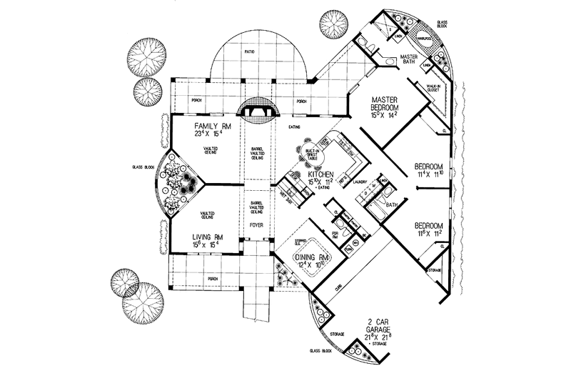 Home Plan - Floor Plan - Main Floor for Contemporary House Plan #72-906 - 3 bed, 2.5 bath