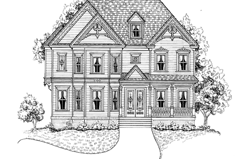 Architectural House Design - Victorian Exterior - Front Elevation Plan #1047-23