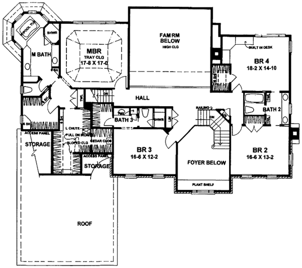House Design - Colonial Floor Plan - Upper Floor Plan #328-310