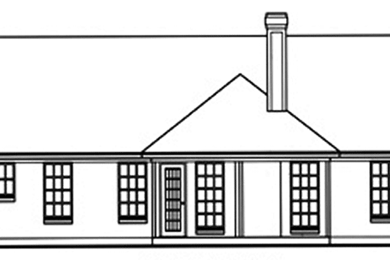 Home Plan - Exterior - Rear Elevation for Country House Plan #42-664 - 3 bed, 2 bath