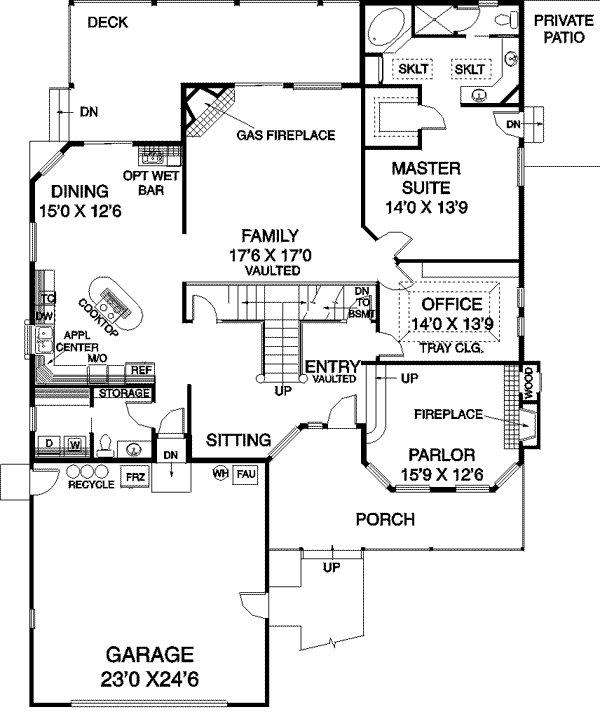 Dream House Plan - Traditional Floor Plan - Main Floor Plan #60-267