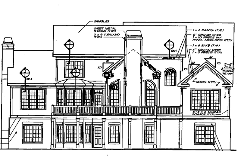 Home Plan - Exterior - Rear Elevation for Country House Plan #927-316 - 4 bed, 3.5 bath
