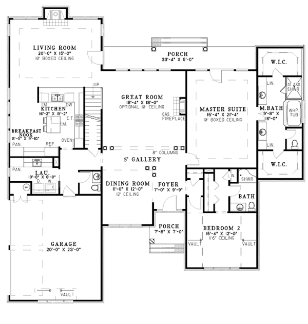 Home Plan - Ranch Floor Plan - Main Floor Plan #17-2966