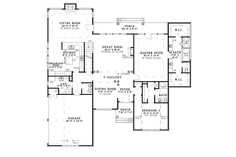 Home Plan - Floor Plan - Main Floor for Ranch House Plan #17-2966 - 3 bed, 3.5 bath