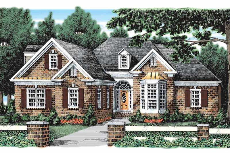 House Blueprint - Exterior - Front Elevation 3 for Traditional House Plan #927-921 - 3 bed, 2 bath