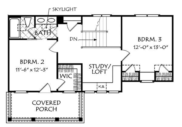 House Design - Colonial Floor Plan - Upper Floor Plan #927-501