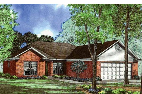 Exterior - Front Elevation 3 for Ranch House Plan #17-3261 - 3 bed, 2 bath