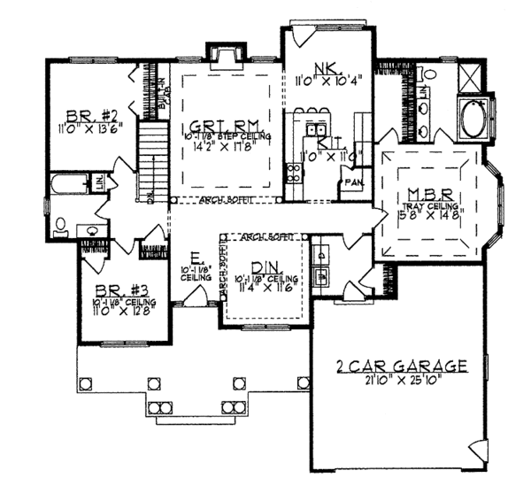 Dream House Plan - Country Floor Plan - Main Floor Plan #70-1343