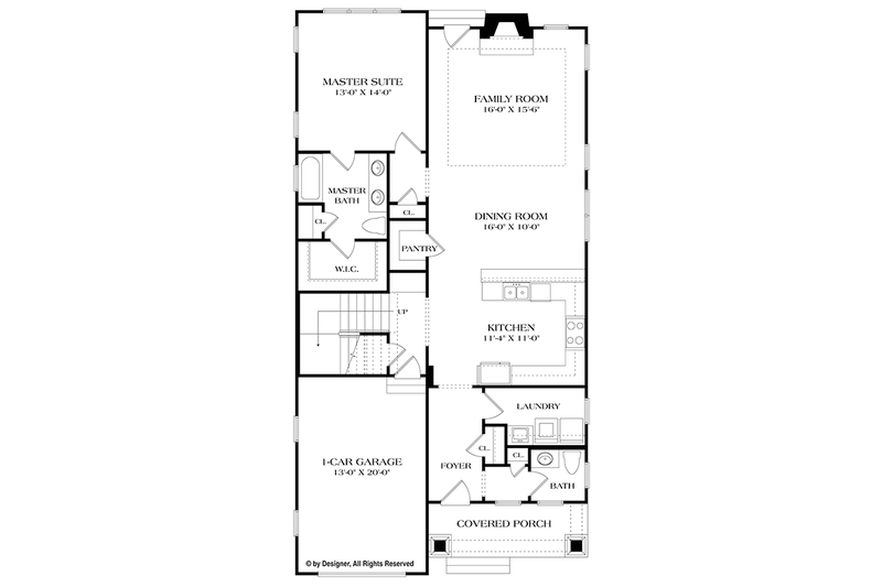 Dream House Plan - Floor Plan - Main Floor for Craftsman House Plan #453-620 - 3 bed, 2.5 bath
