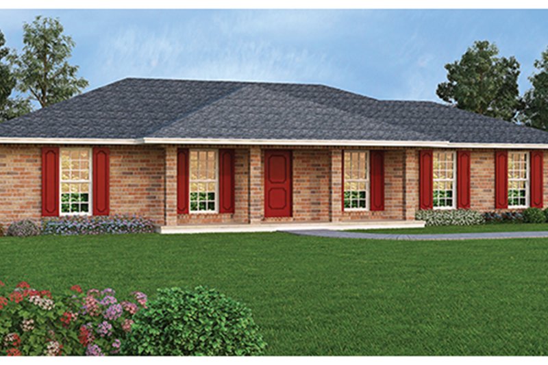 Home Plan - Exterior - Front Elevation 4 for Colonial House Plan #45-563 - 3 bed, 2 bath