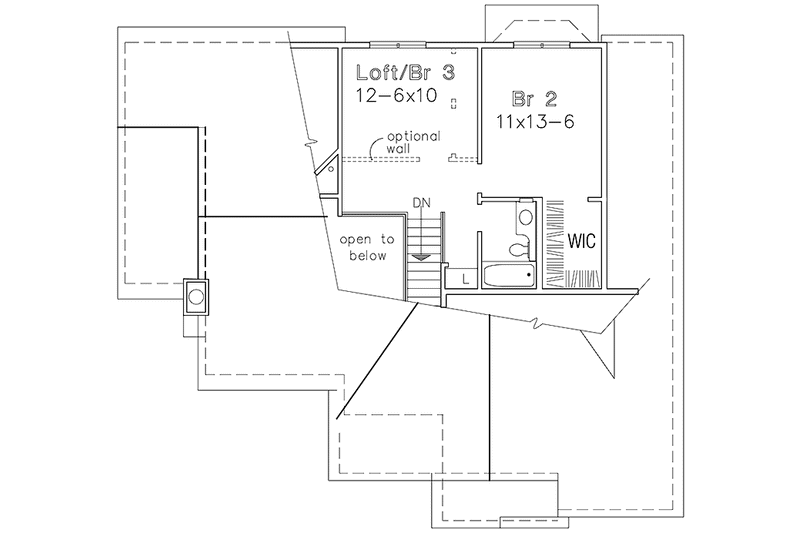 Home Plan - Floor Plan - Upper Floor for European House Plan #320-1074 - 2 bed, 2.5 bath