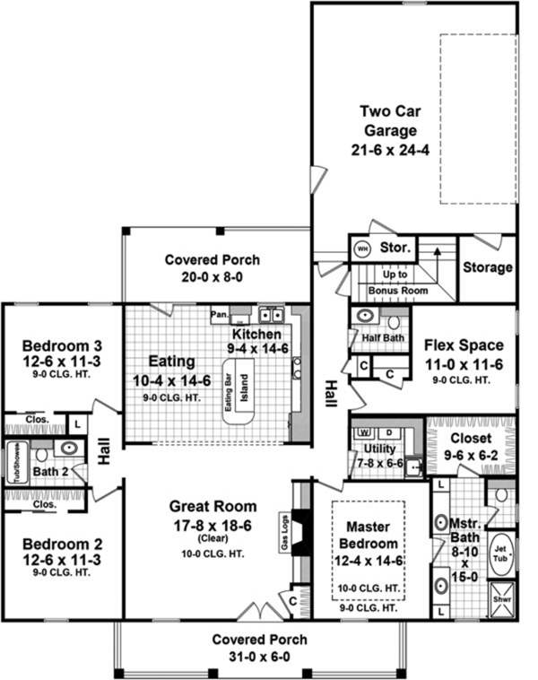 Home Plan - Traditional Floor Plan - Main Floor Plan #21-430