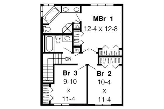 Floor Plan - Upper Floor for Traditional House Plan #312-366 - 3 bed, 2.5 bath