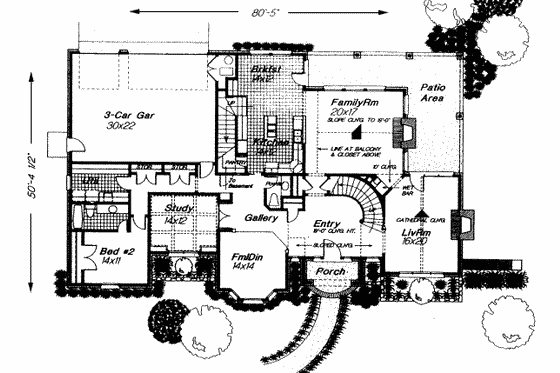 Floor Plan - Main Floor for European House Plan #310-203 - 4 bed, 3.5 bath