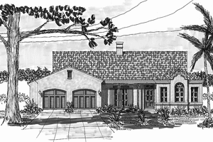 Dream House Plan - Mediterranean Exterior - Front Elevation Plan #76-120