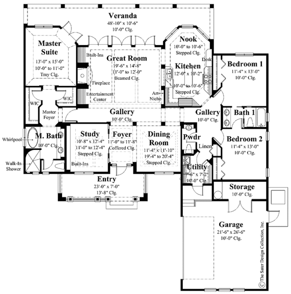 Mediterranean Floor Plan - Main Floor Plan #930-285