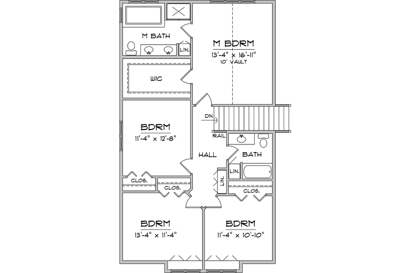 Home Plan - Floor Plan - Upper Floor for Prairie House Plan #981-8 - 4 bed, 2.5 bath